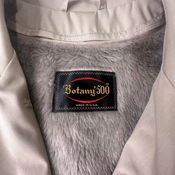 Vintage 80’s Botany 500 Luxury Deep Pile Lining Cream Trench Coat Size 40 Short - Picture 5 of 8
